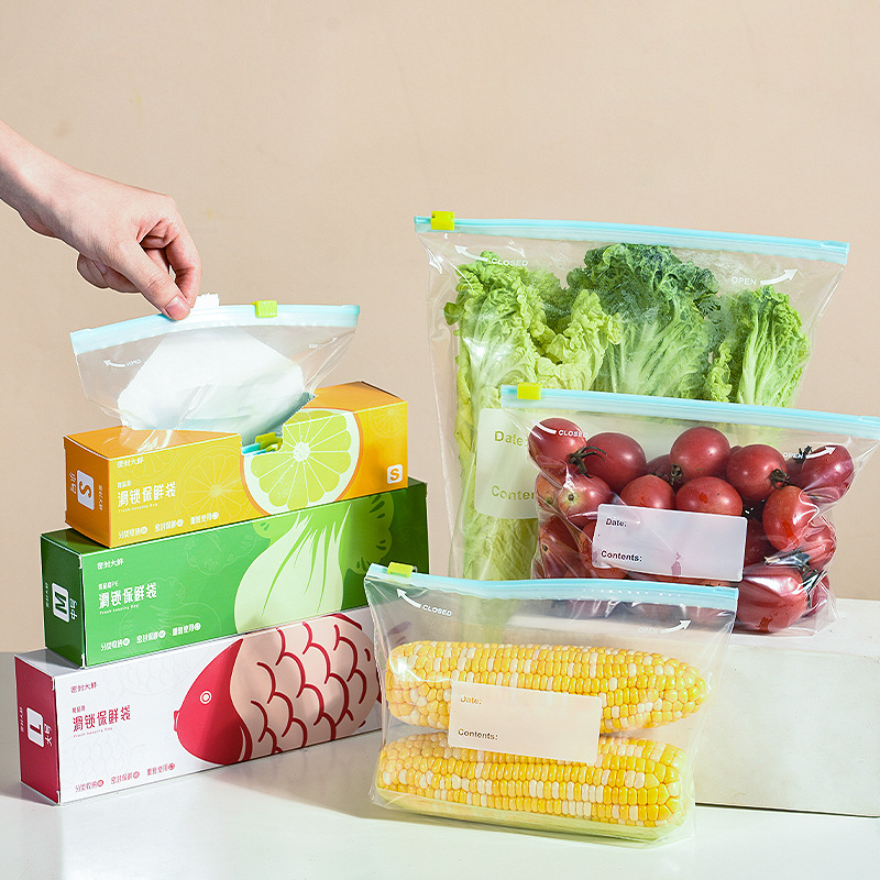 Customized Sealed Fresh-Keeping Bag Food-Grade Zipper Fresh-Keeping Bag Food Zip-Line Bag Food Ziplock Bag Boxed Removable