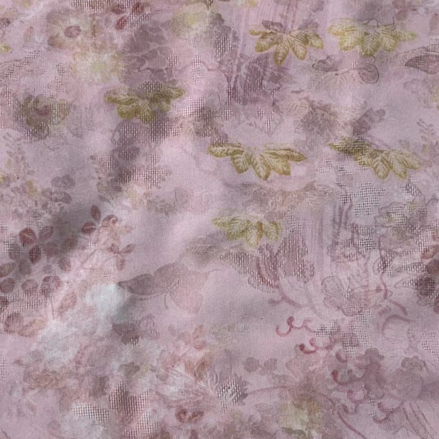 New Imitation Acetate Cool Double-Sided Printed Clothing Fabric Light Drape Silky Cheongsam Dress