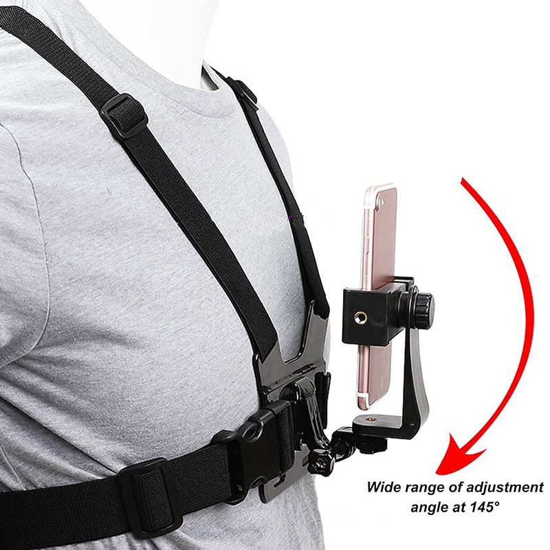 Cycling Shooting Fixed Set Dji gopro First Person Double Shoulder Chest with Bracket 360 Rotating Mobile Phone Holder