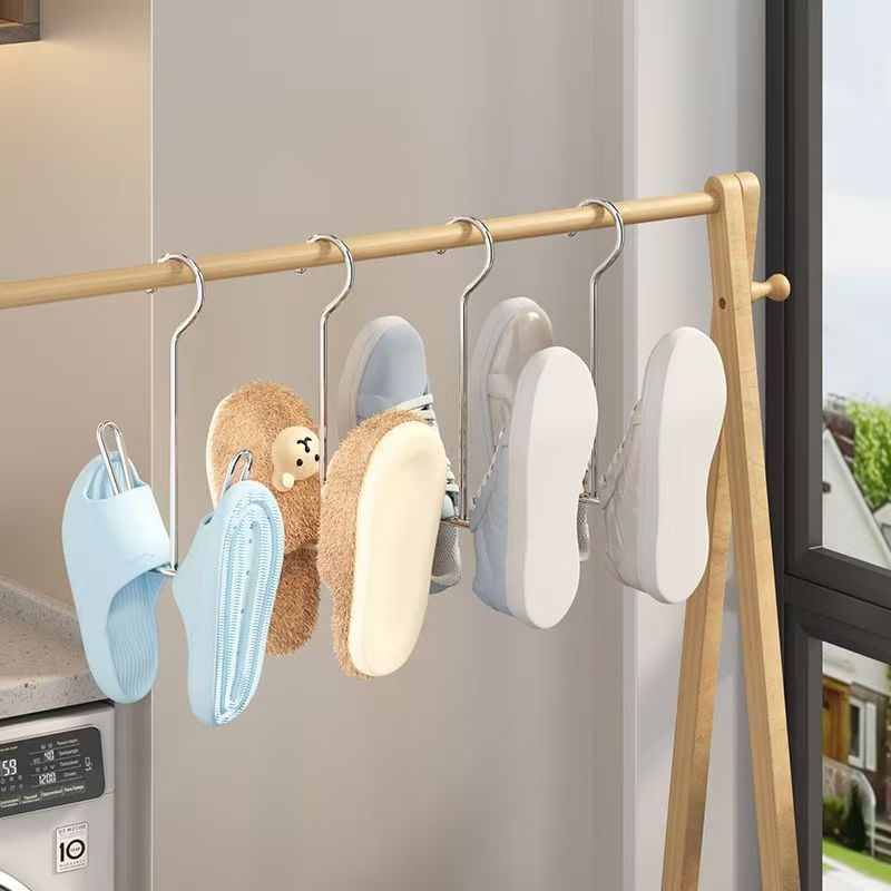 Новая вешалка для обуви из нержавеющей стали, для балкона, противоветровая