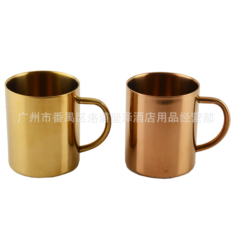 Thickened double-layer stainless steel cup with ears coffee cup student Cup Tea Cup heat insulation anti-scald children's Cup kindergarten