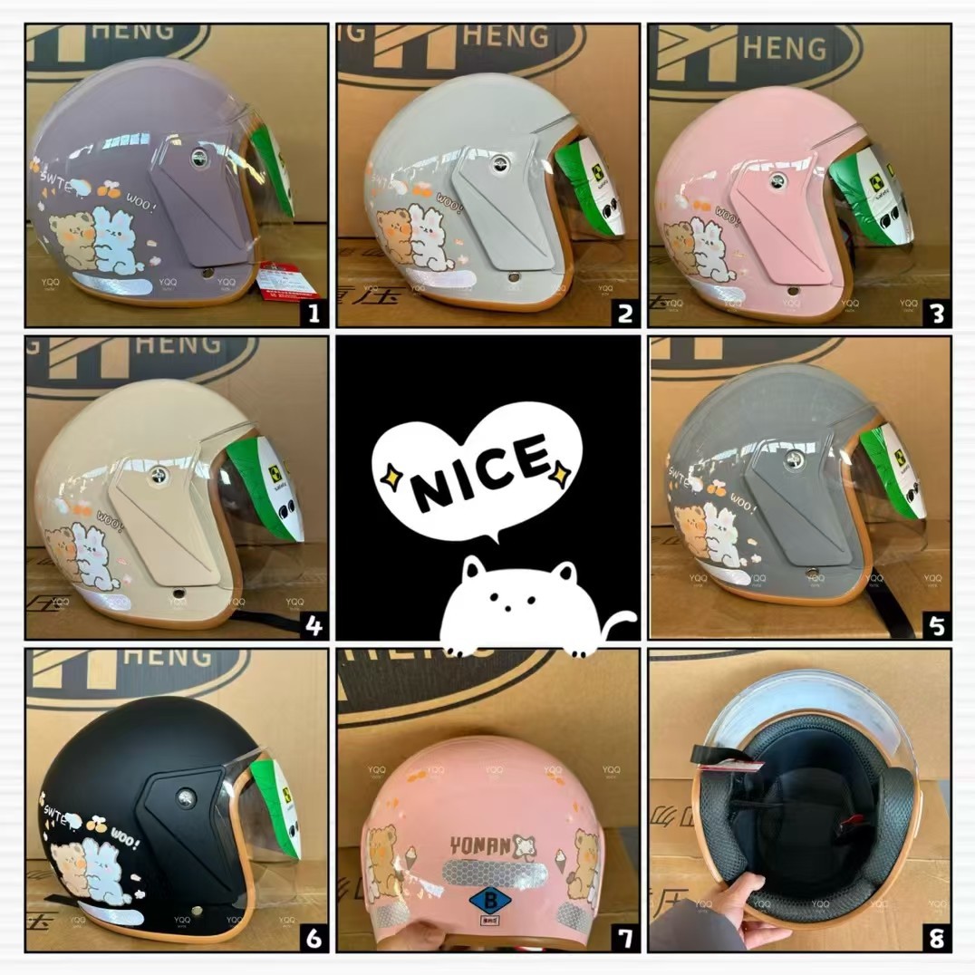 Новый национальный стандарт шлем осень-зима теплый ABS краска для взрослых женщин и мужчин электрический автомобиль всесезонный мультяшный безопасный полушлем