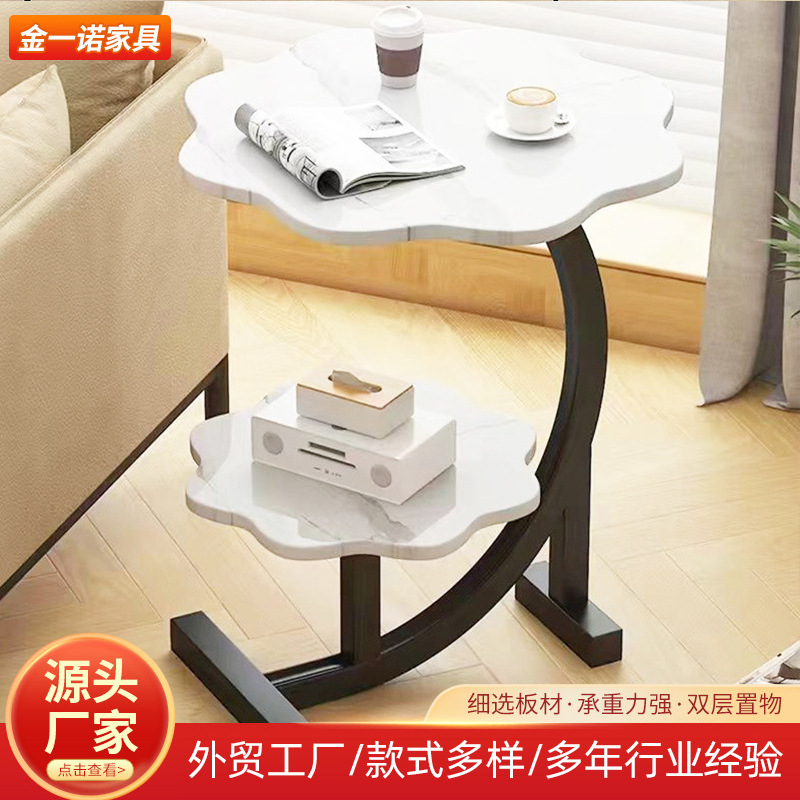 Современный простой, маленький прикроватный столик, кросс-бордерная оптовая продажа, мобильный кофейный столик, домашний, двухуровневый, маленький чайный столик
