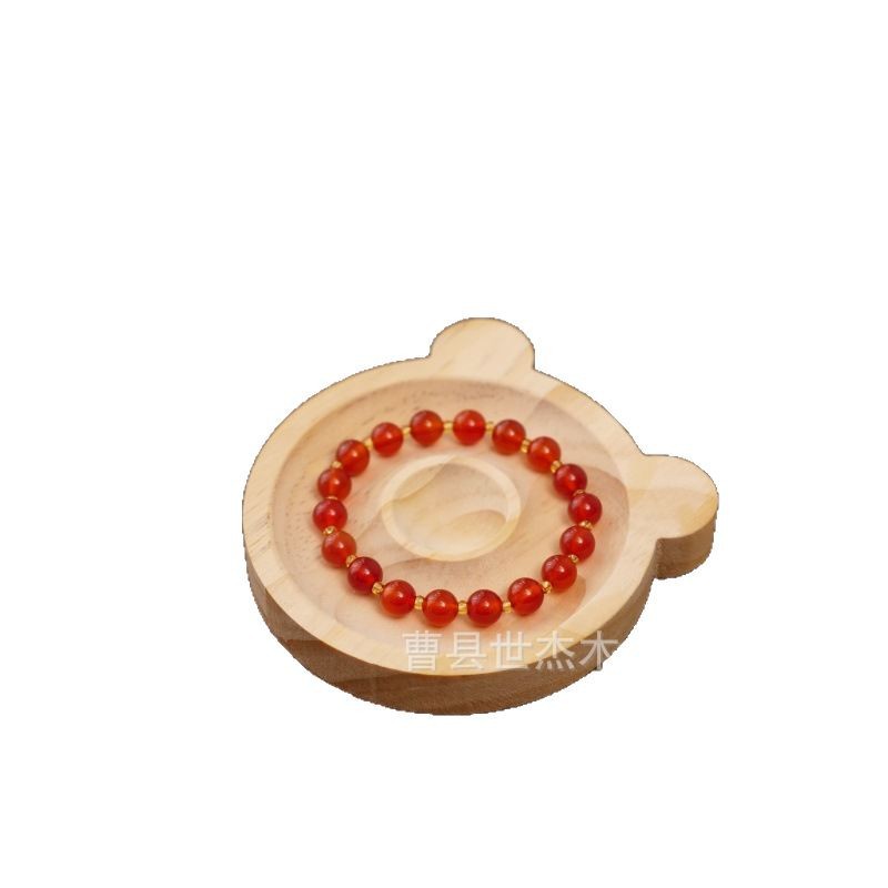 Creative Solid Wood Bracelet Bracelet Tray Jewelry Storage Shooting Props Design Tray in stock Wooden Beaded Tray