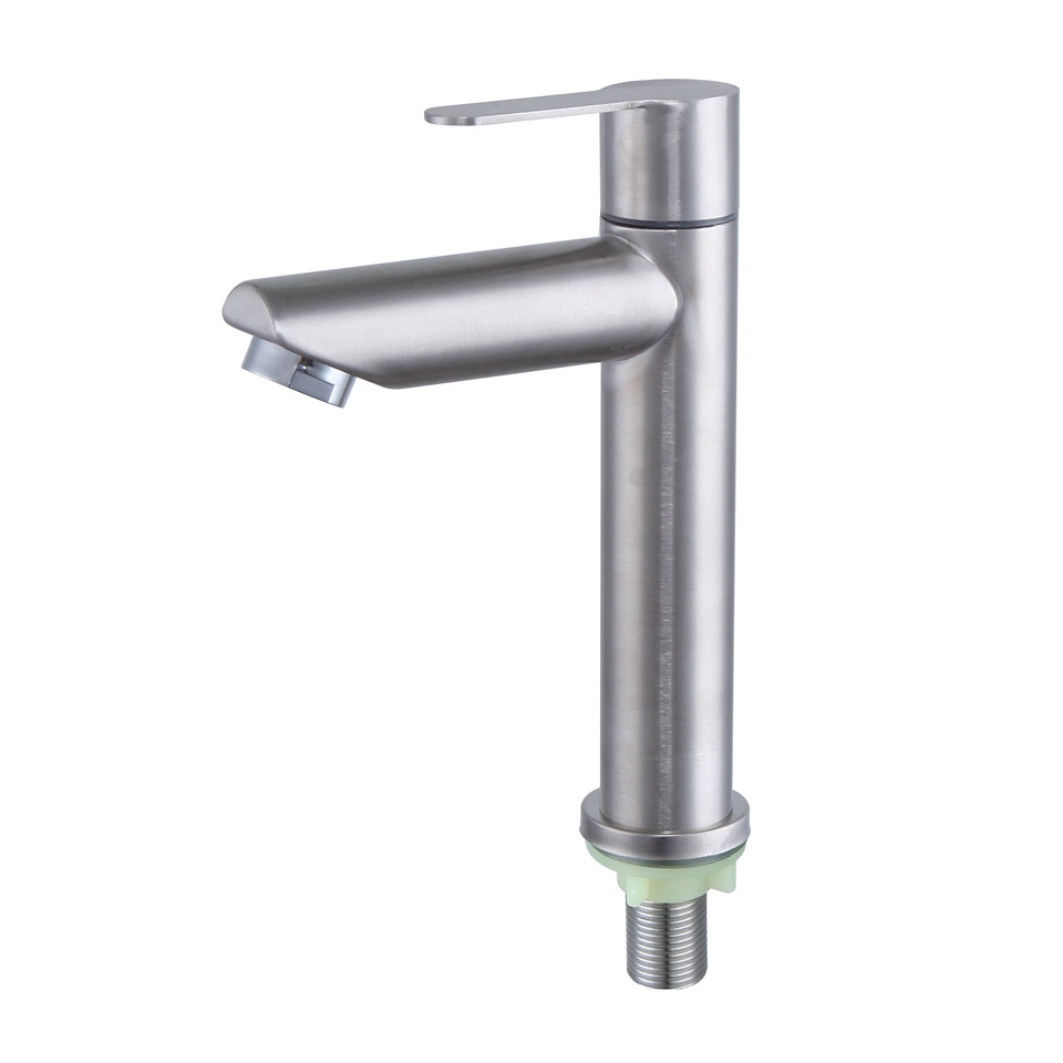 304 stainless steel basin faucet single hole hot and cold single cold household bathroom cabinet wash basin counter basin