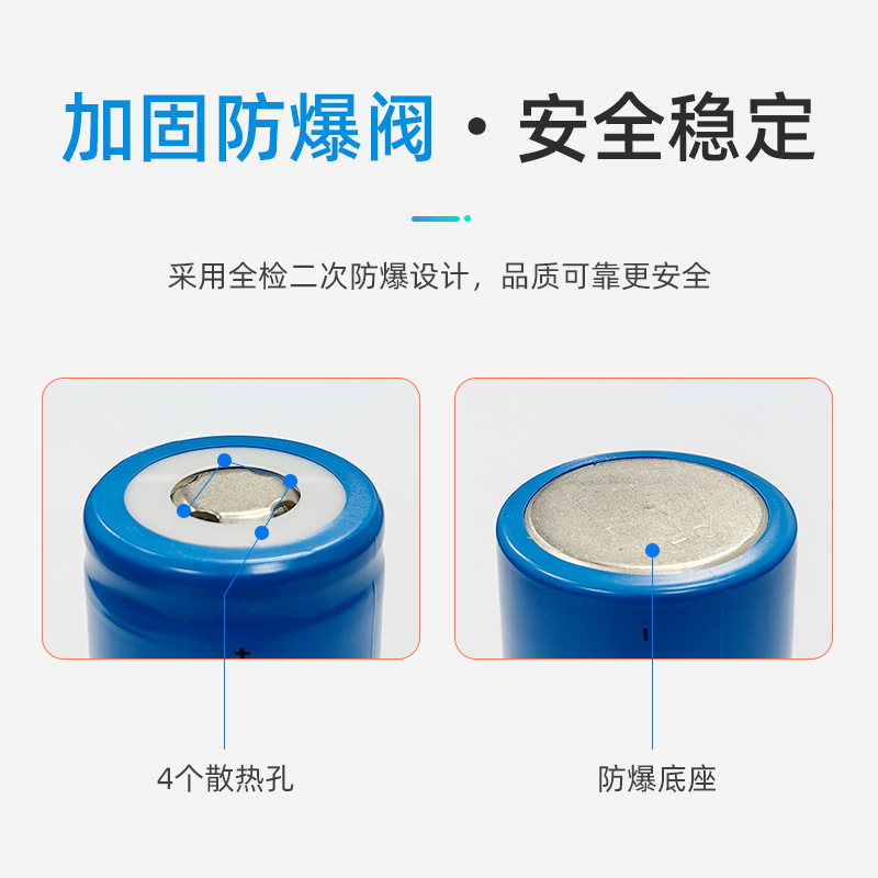 New 32650 lithium iron phosphate power battery 3.2V battery cell large monomer flat head/pointed head volume 32700