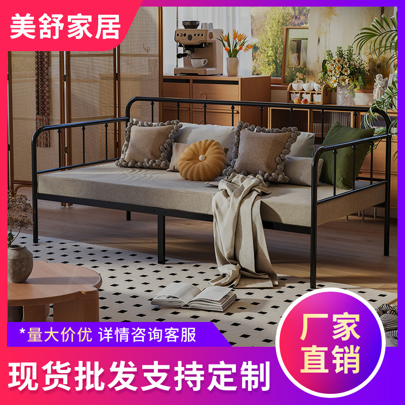 Диван-кровать в европейском стиле, односпальный, для маленькой квартиры, для гостиной, учебы, простая современная железная конструкция