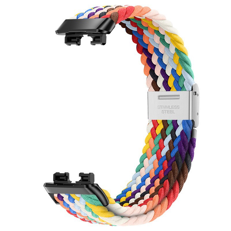 Нейлоновый плетеный ремешок, подходит для Huawei Bracelets 8 и 9, металлическая пряжка