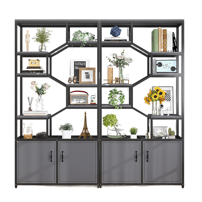 Strong Load-Bearing Iron Screen Office Partition Cabinet Living Room Storage Cabinet Display Cabinet Entrance Entrance Cabinet Wholesale