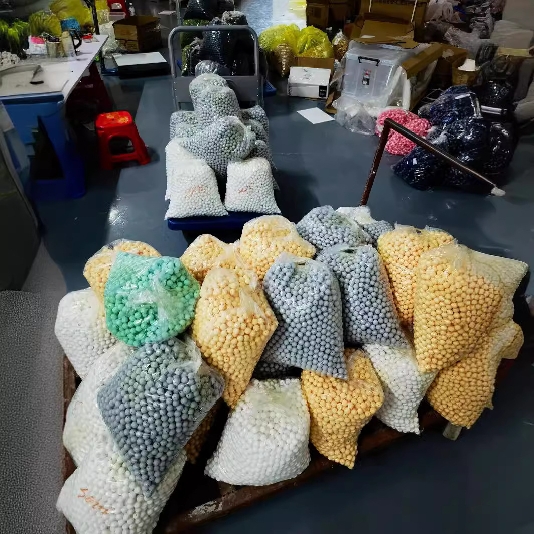 Cross-Border Hot Selling Silicone Beads Baby Teether DIY Jewelry Accessories Chewing Silicone Beads Round Spot Wholesale