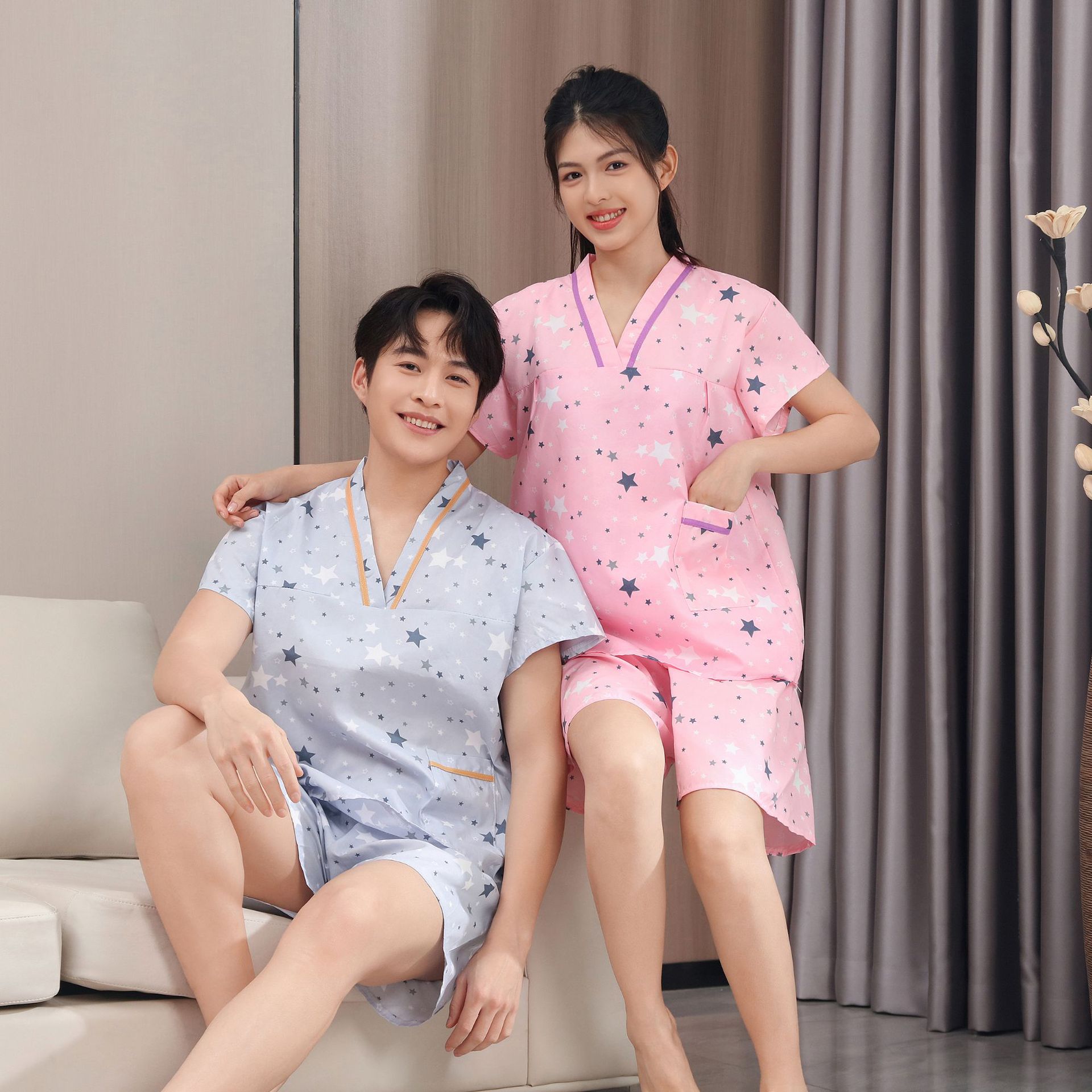 Disposable bath clothes women sauna clothes moxibustion cotton men's massage foot sweat steaming clothes hotel bathrobe physiotherapy clothes wholesale