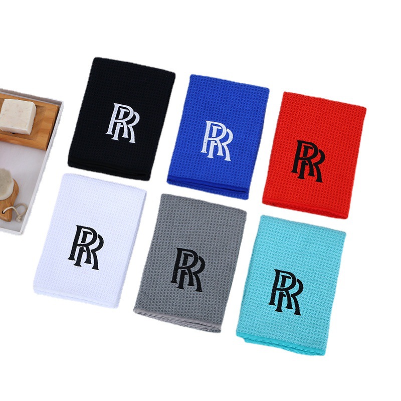 Microfiber waffle [golf towel] embroidered logo color multi-specification factory direct supply