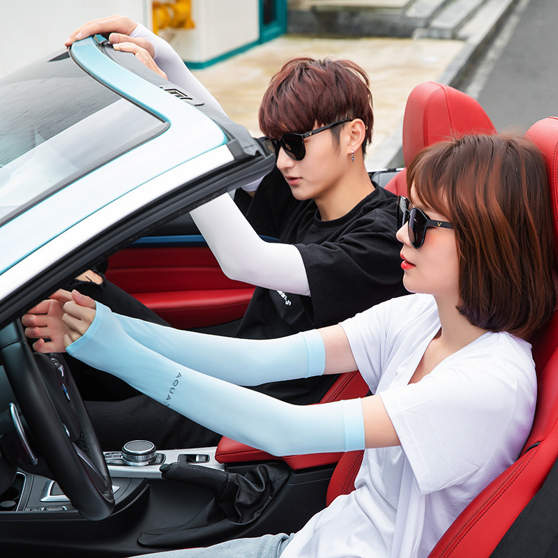 Korean Style Summer Ice Sleeves Sun Protection Sleeves Running Men's Cycling Gloves Outdoor Thin Ice Silk Ice Sleeves for Women