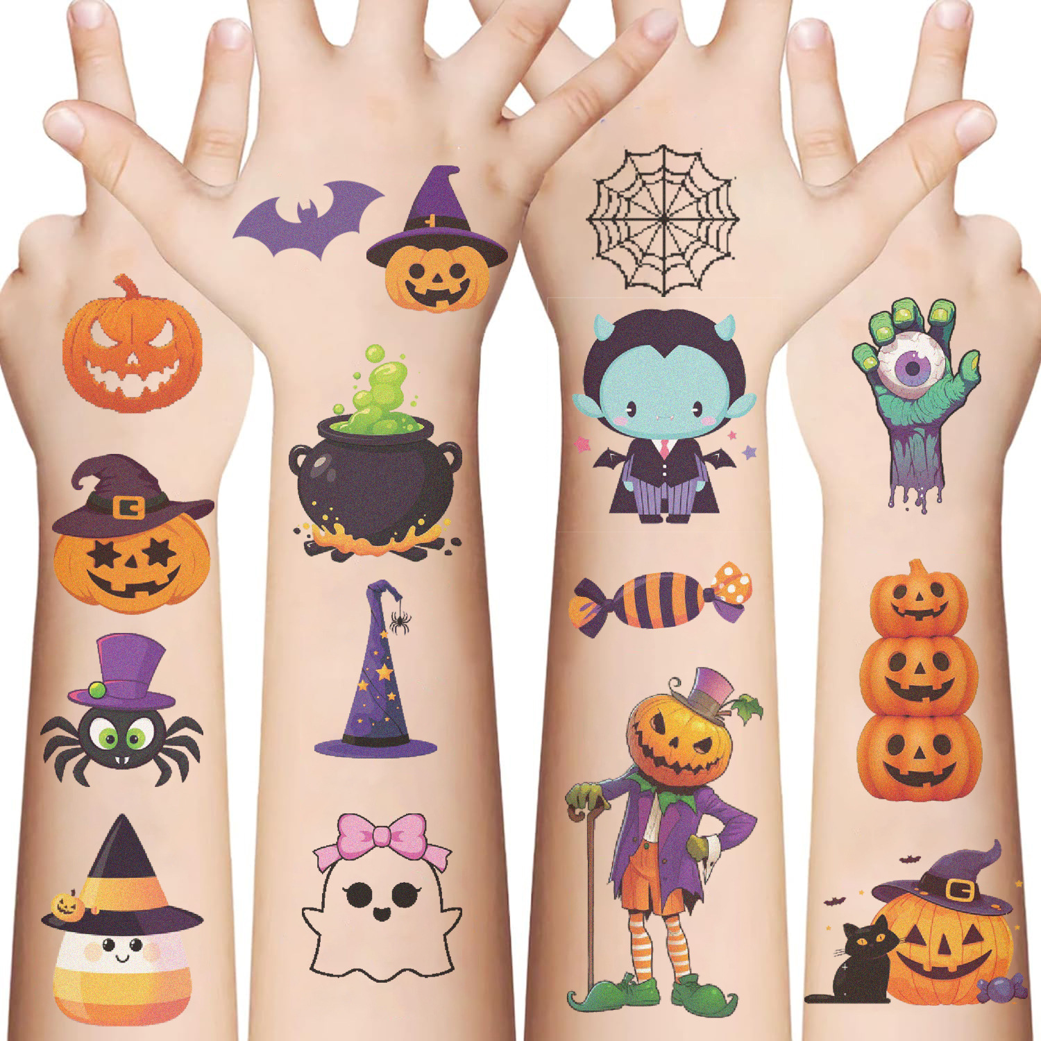 Cross-border New Cartoon Halloween Tattoo Sticker Advanced Sense Boys and Girls Holiday Party Children Temporary Tattoo Sticker