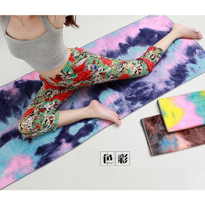 New Tie-Dye Printed Yoga Blanket Yoga Mat Widened Pad Particles Yoga Blanket Thickened Yoga Blanket Yoga