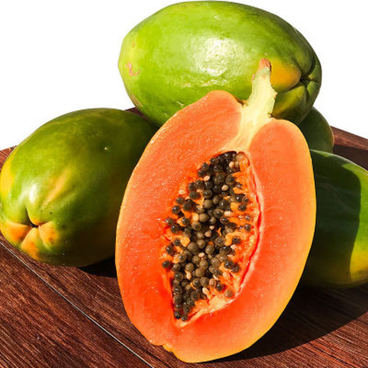 Red Heart Papaya Milk Rock Sugar Heart Green Peel Papaya Naturally Ripe Large Fruit 3kg 5kg 4.5kg Pieces of Papaya Dropshipping