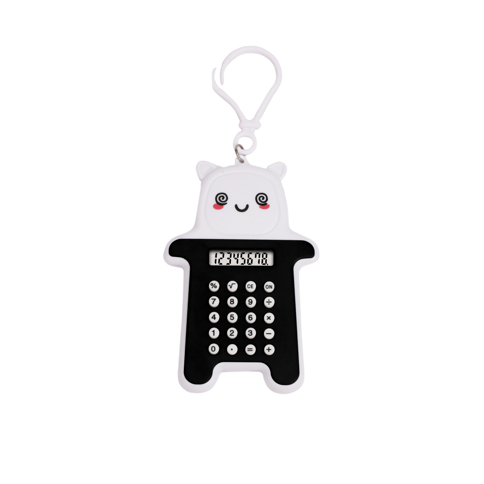Cartoon Bear Mini Calculator with Computer Maze Beads Puzzle 8-digit Keychain Portable for Primary School Students