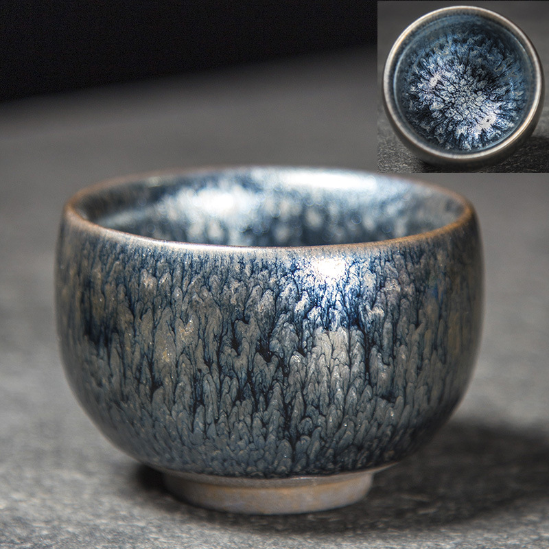 Handmade Baihua Jianzhan Tea Cup Tea Cup Tea Bowl Iron Fit Jianzhan Kung Fu Tea Cup Master Cup Personal Cup