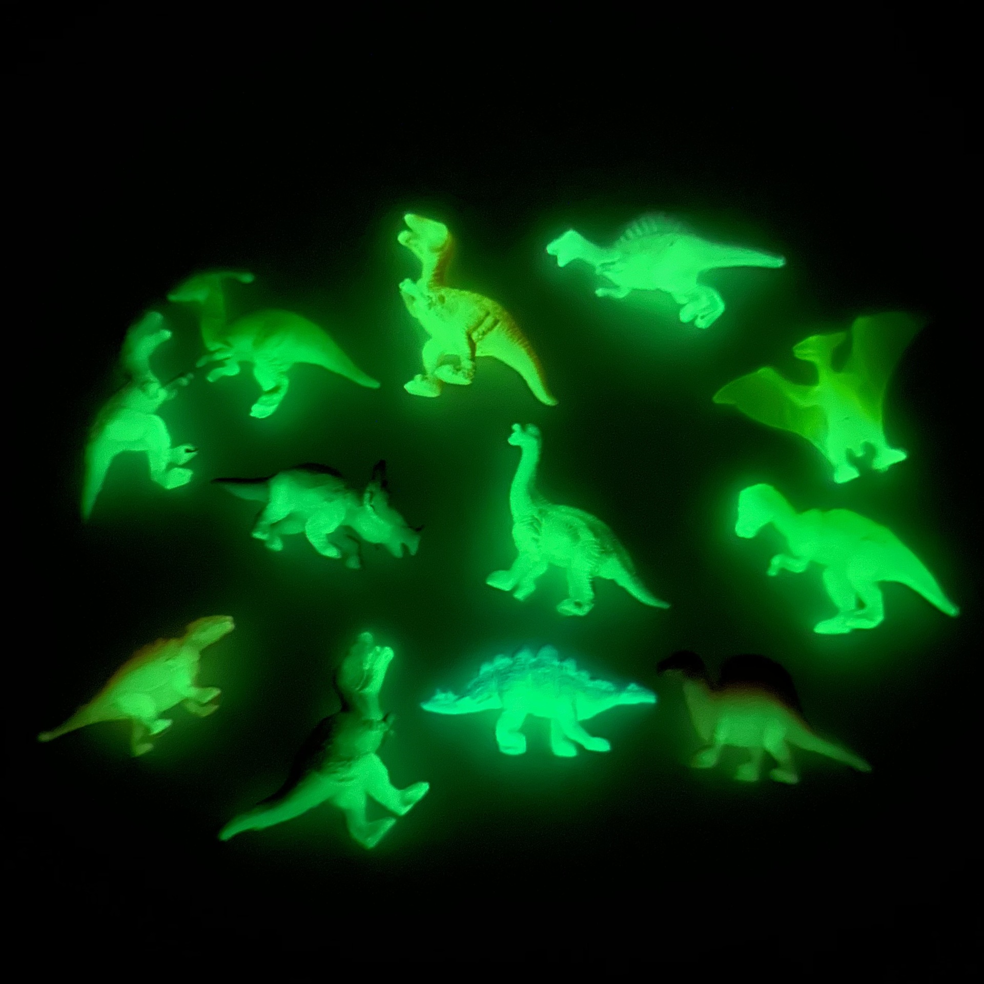 Cross-border pvc luminous dinosaur 12 small dinosaurs fluorescent luminous toys archaeological toys Tyrannosaurus pterosaurus wholesale