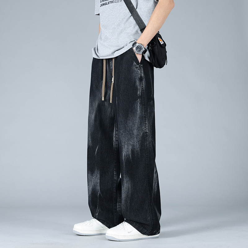 JYF-2591 Весна 2025 Новая одежда больших размеров Мужская свободная прямая повседневная стиль