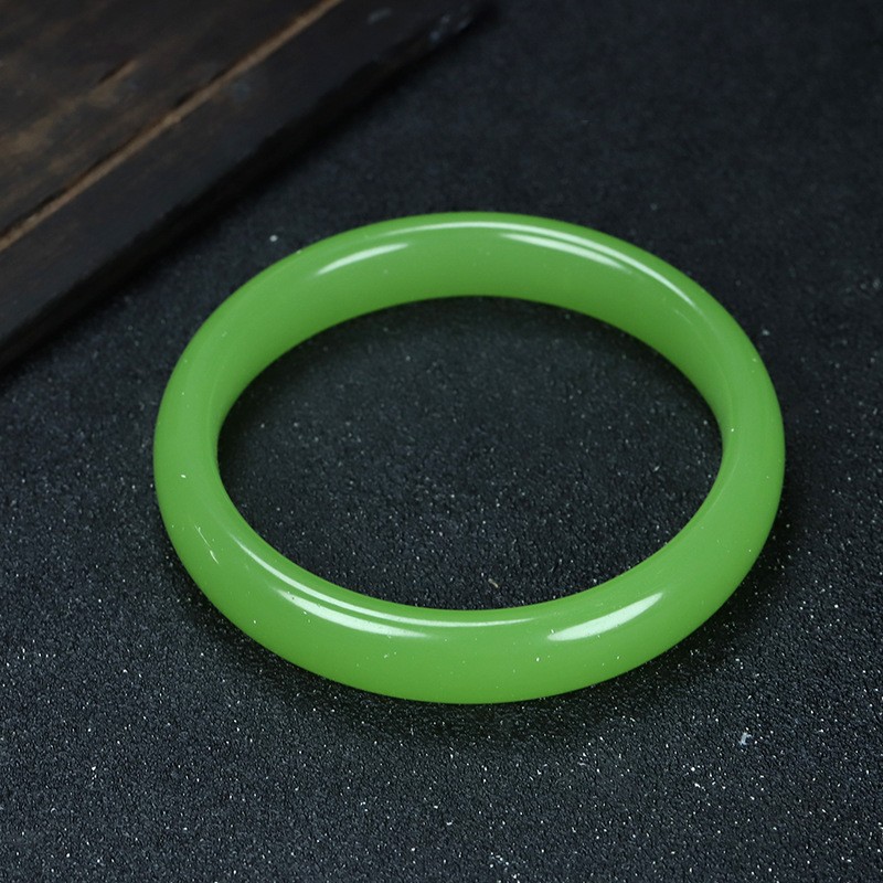 Factory wholesale imitation jade bracelet stall supply large narrow strip imitation Hetian jade various color bracelet gift