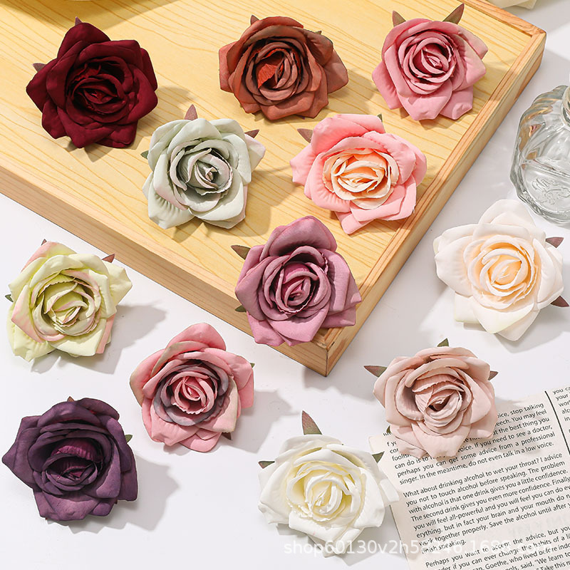 искусственный цветок роза цветок голова венок аксессуары DIY ручная работа материал бутоньерка