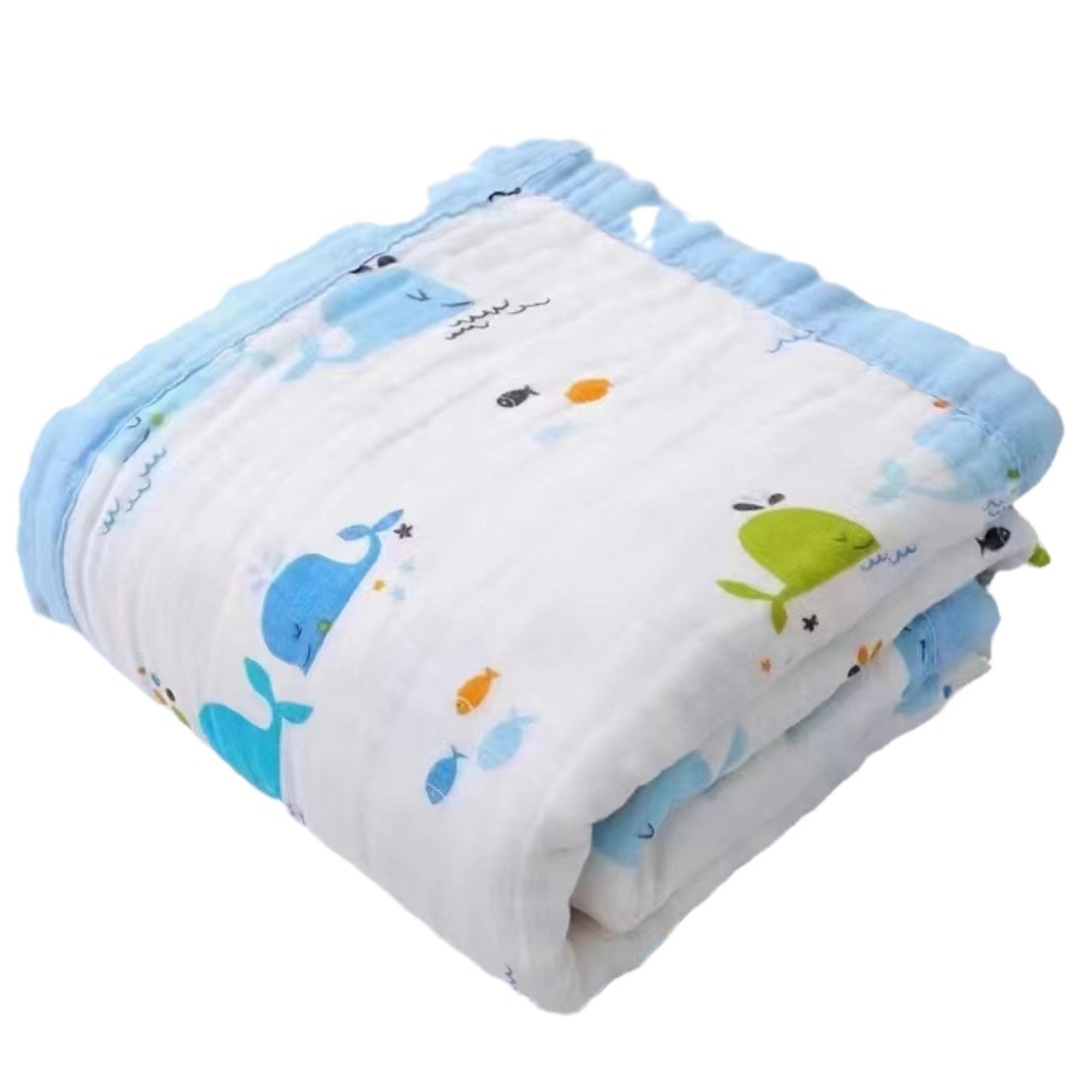 Baby Gauze Blanket Class A 6 Pure Cotton Gauze Cover Blanket Children's Gauze Bath Towel Air Conditioning Cushion Blanket