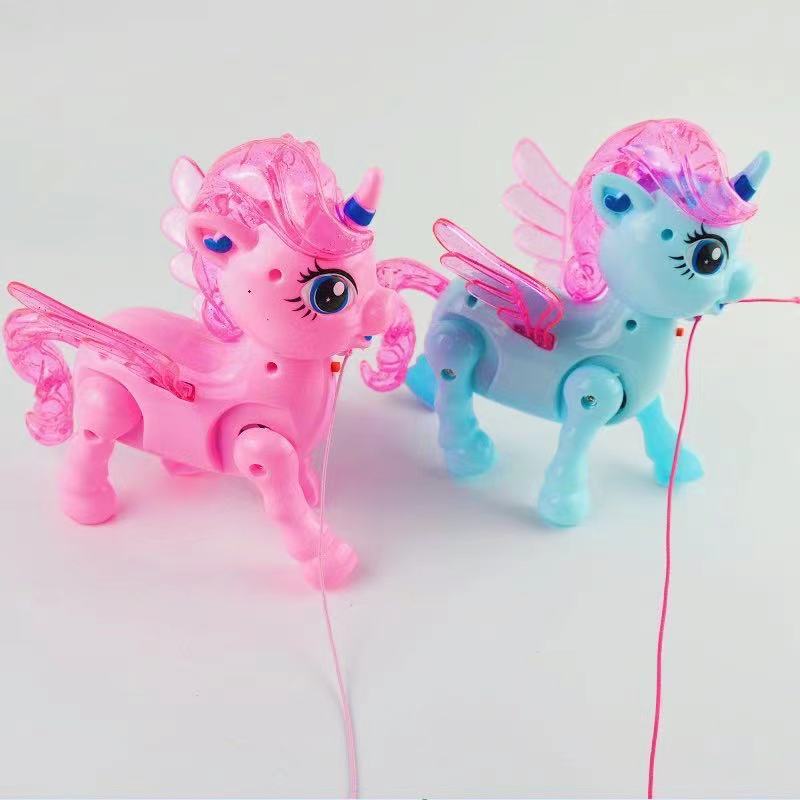 2026 Hot-Selling Electric Running Pig Night Market Stall Toy Hot Sale with Music Glowing Leash Walking Cute Piggy