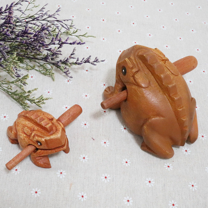 Thailand Frog Wood Carving Ornaments Hand Carved Toad Wood Fish Creative Sound Toy Solid Wood Toad Wood Frog Craft