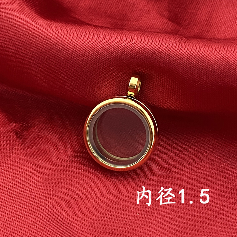 Xizang titanium steel thangka double-sided transparent glass gabu box multi-size optional hand-painted French eye pendant wholesale