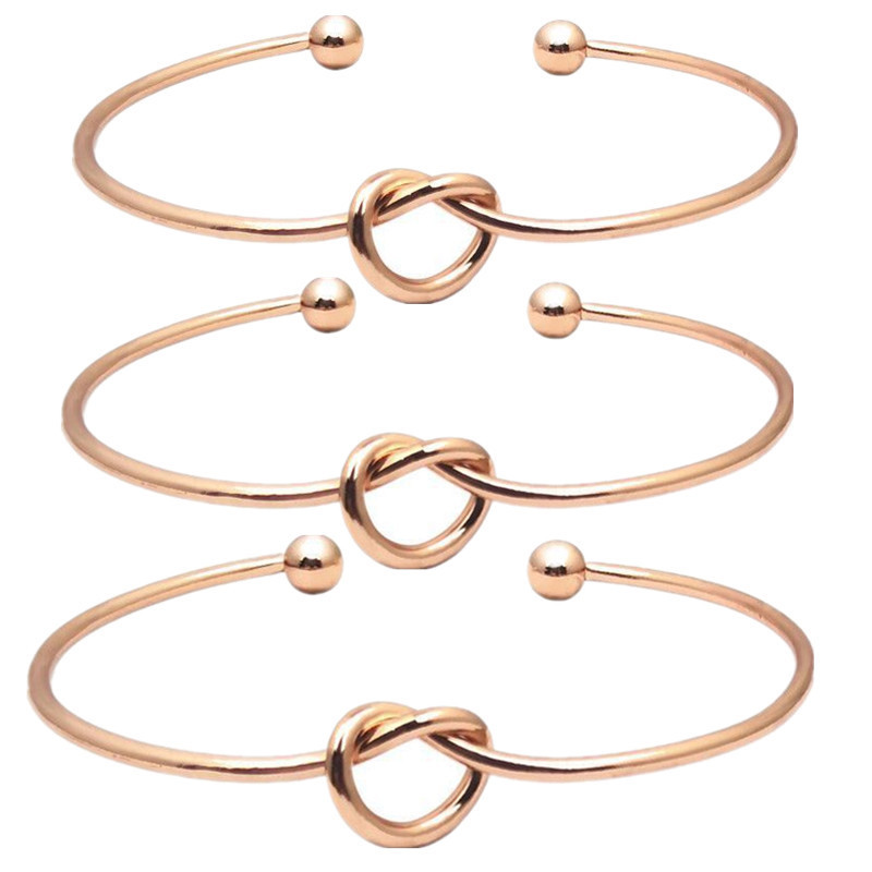 European and American Jewelry Geometric Simple Heart Cross Bracelet Open Opening Rose Gold Hand Jewelry Bridal Tribal Twist