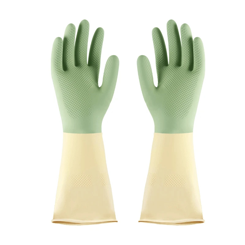 Household Women's Two-color Bowl Washing Gloves Durable Waterproof Rubber Latex Kitchen Bowl Washing Clothes Wear-resistant Honeycomb Gloves