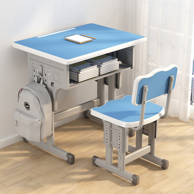 Desks and Chairs Children's Learning Desk Liftable School Primary and Secondary School Students Desks and Chairs Tutoring Class Table and Chair Set Combination