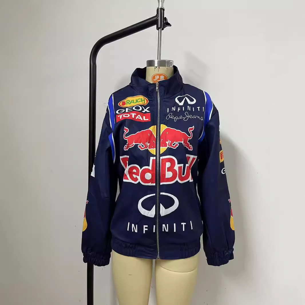 2024 Spring and Autumn New Cross-border Jacket Amazon Sporty Black Printed Casual Loose Long-sleeved Coat Jacket