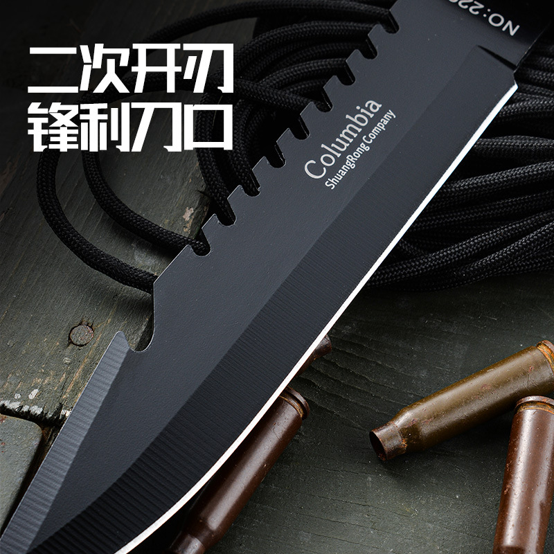 Outdoor High Hardness Multifunctional Knife Stainless Steel Knife Outdoor Camping Knife Wilderness Survival Knife Portable Knife Straight