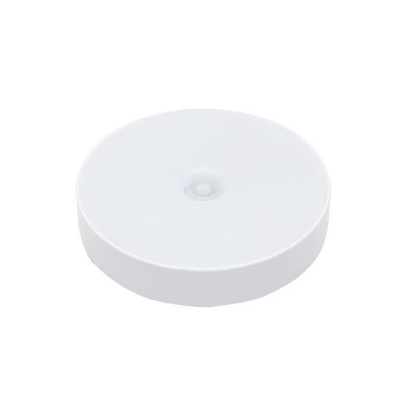 Button Two-Color Smart USB Charging Magnetic Led Night Light Wardrobe Light Cabinet Night Use Round Human Body Sensor
