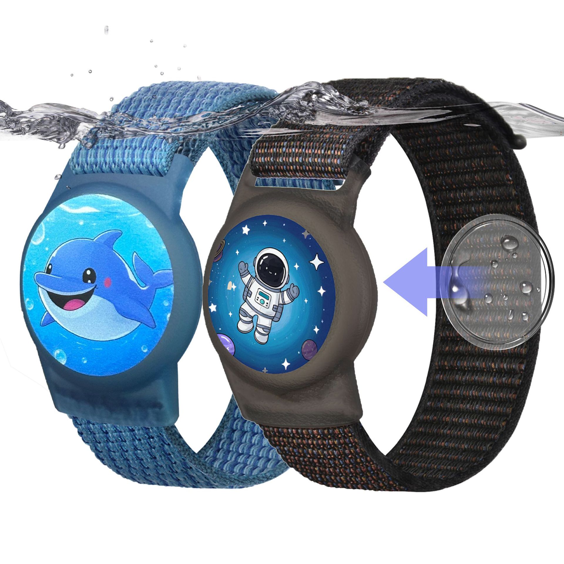 Suitable for Airtag Protective Cover Apple Positioning Anti-lost Nylon Waterproof Strap Airtag Cartoon Children's Bracelet