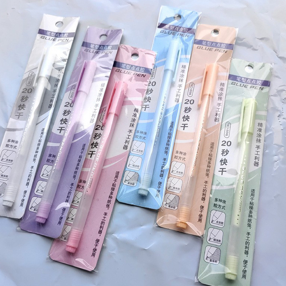 Dot Glue Wholesale Journal Tape Pen-Shaped Glue Children's Craft Quick-Drying Glue Student Creative Pen Journal Colorful