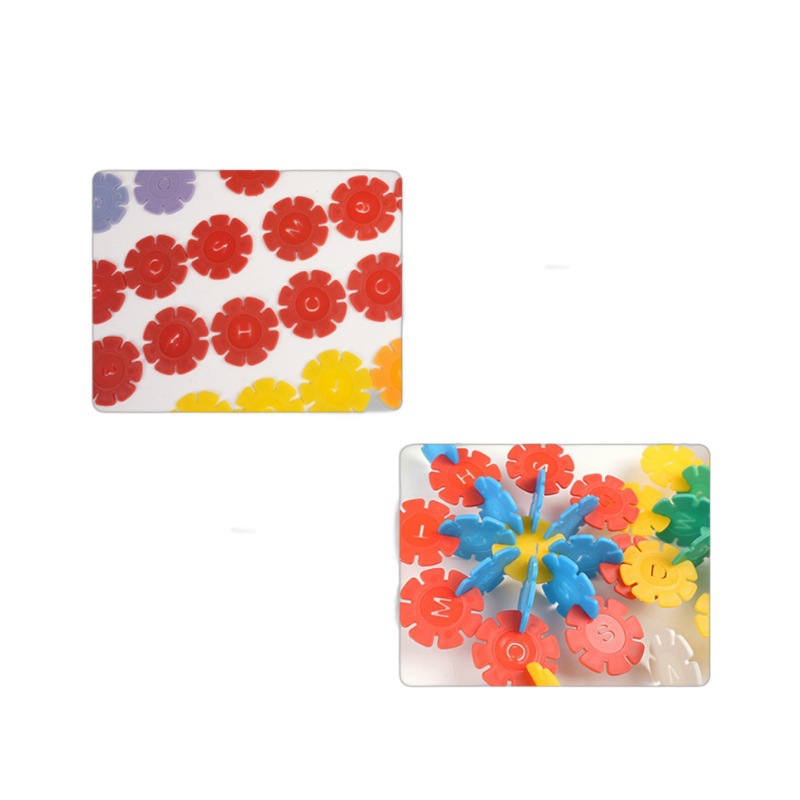 Children's large snowflake piece puzzle thickened building blocks puzzle kindergarten boys and girls insert educational toys