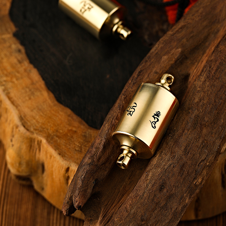 Ci Jian защищает скипетр боевого колеса кулон бумажная писание Манибао чистая медь боевой цилиндр кулон производитель