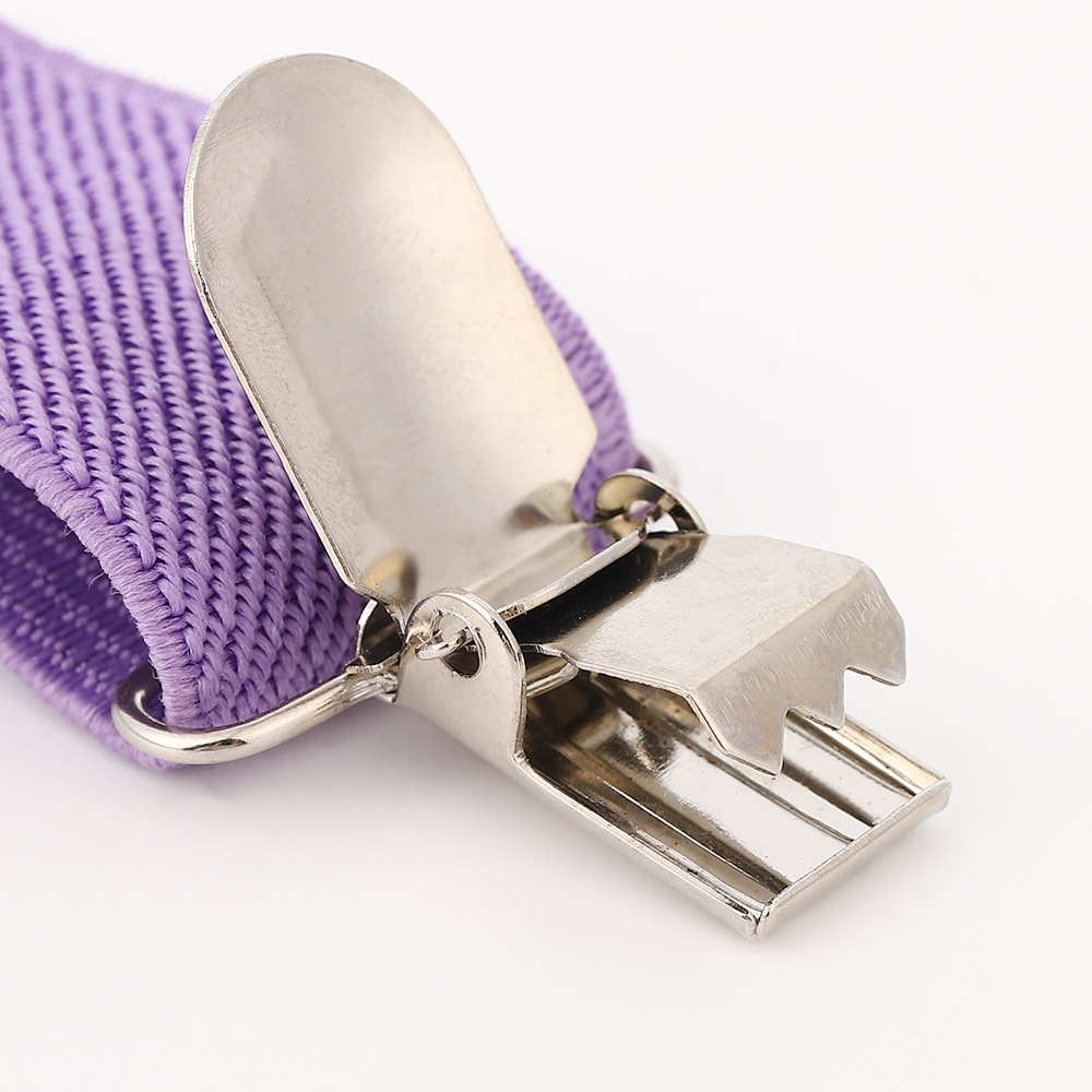 Adult Universal Solid Color Suspender Belt Butterfly Tie Two-piece Suit Belt Clip Elastic Strap Three-clip Strap