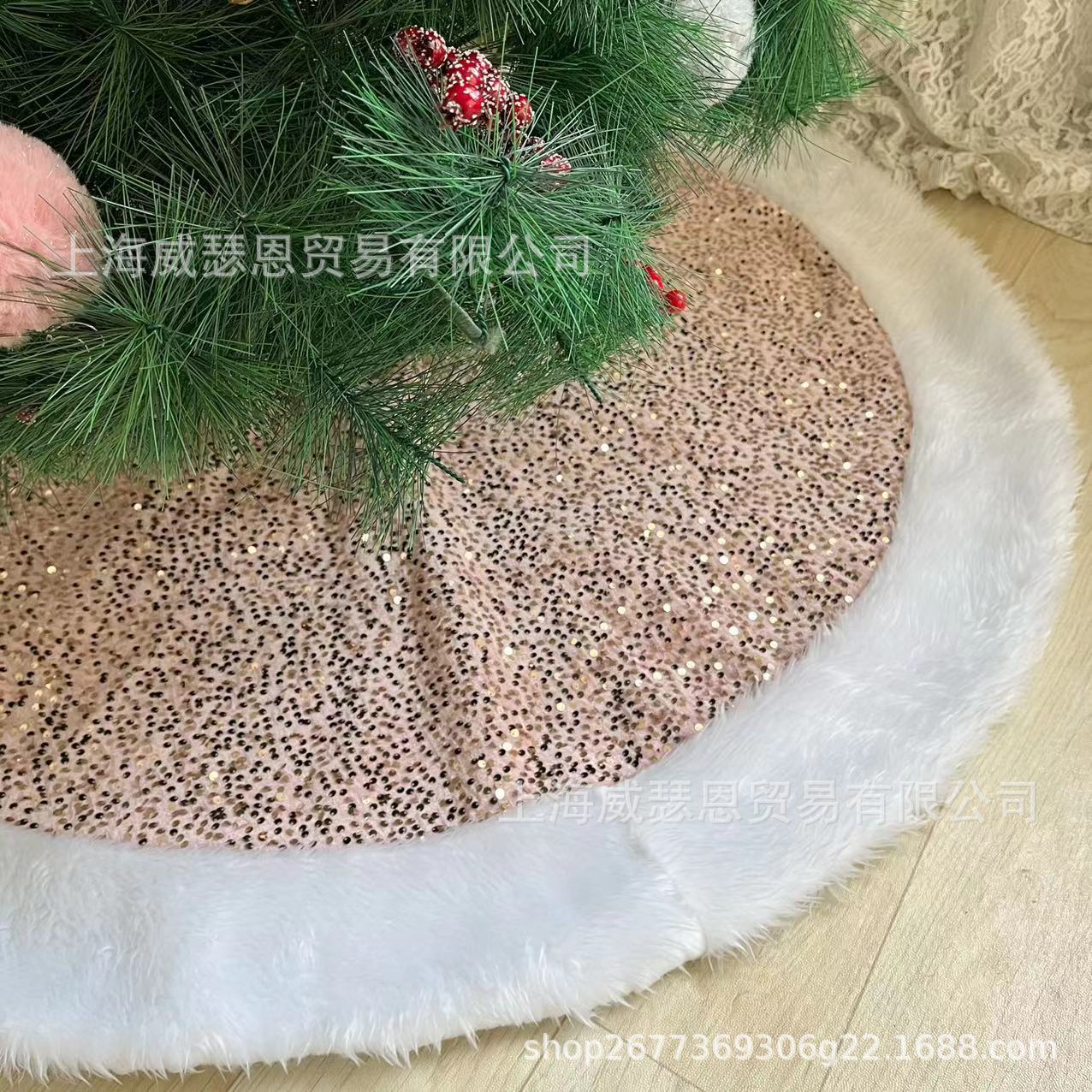 [New] a variety of color sequins Christmas tree skirt sequins stitching plush Christmas tree skirt Christmas holiday decoration