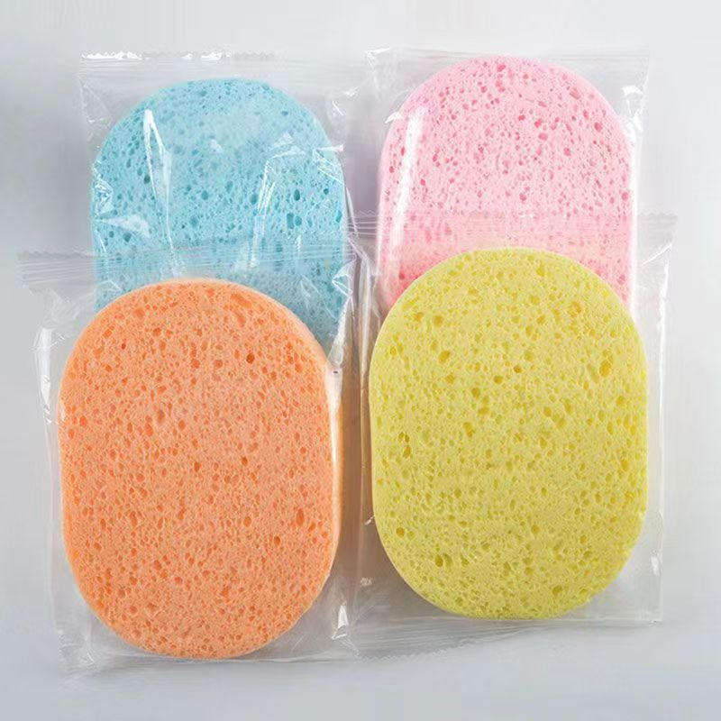 Walnut Seed Wood Pulp Cotton Face Wash Exfoliating Wood Pulp Sponge Cleansing Sponge Makeup Remover Cleansing Scrub Particle Sponge