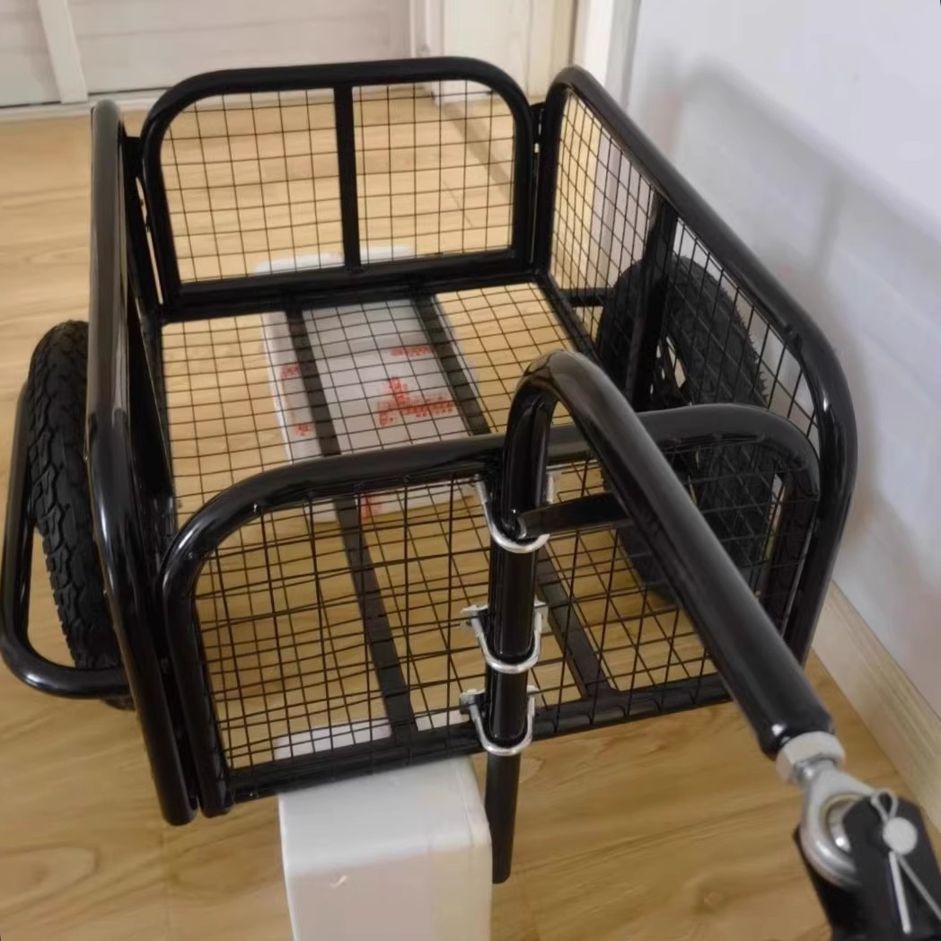 新挂斗户外拉车电动摩托自行车后挂小拖车摆摊拉货露营钓鱼三轮车