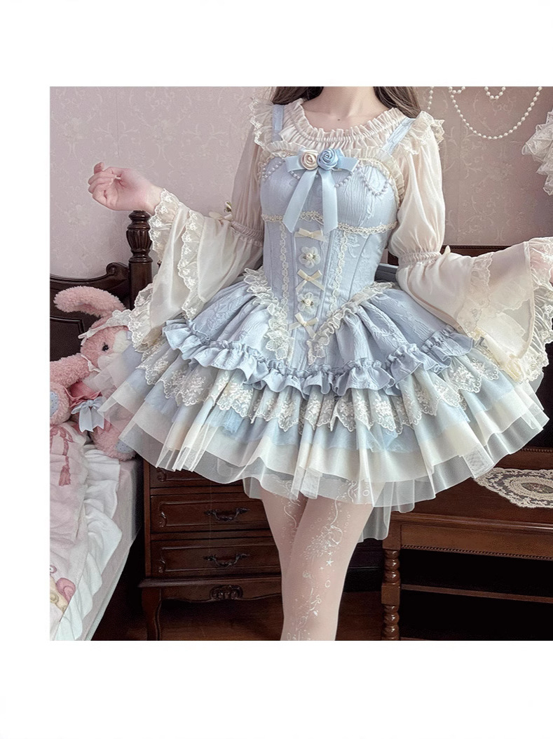 Brocade Garden lolita Original [Evening Star Ji Sleeve] Summer Joker Ji Sleeve Chiffon Lolita Shirt