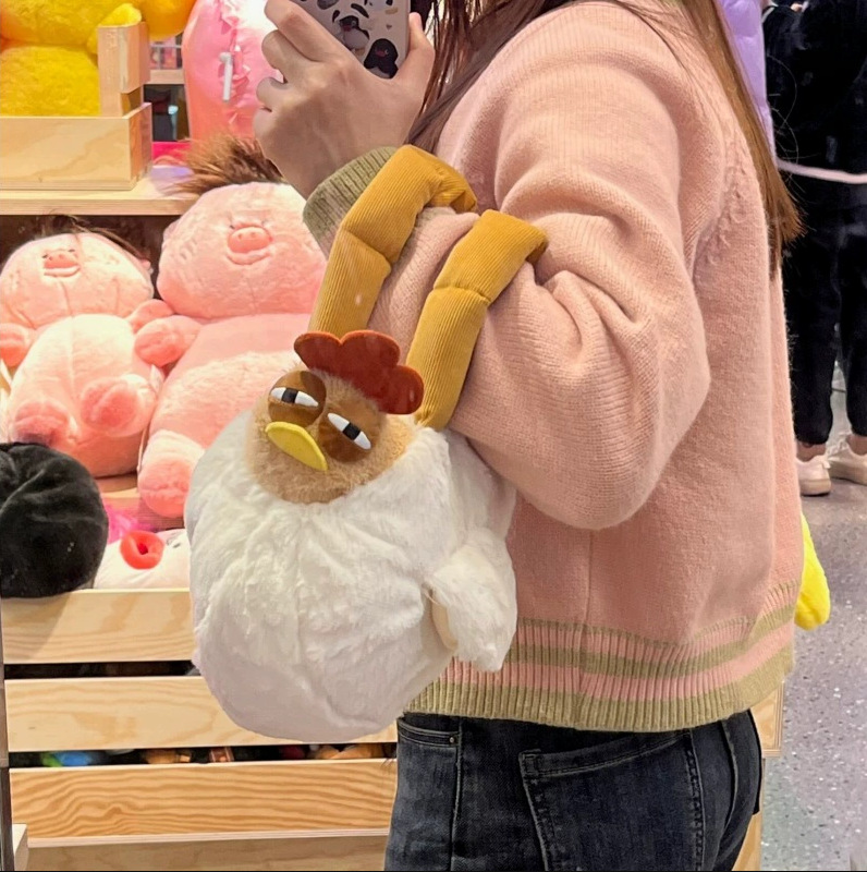 New Funny Cute Ugly Chicken Handbag Children's Shoulder Bag Creative Bag Stall Toy Manufacturer Wholesale