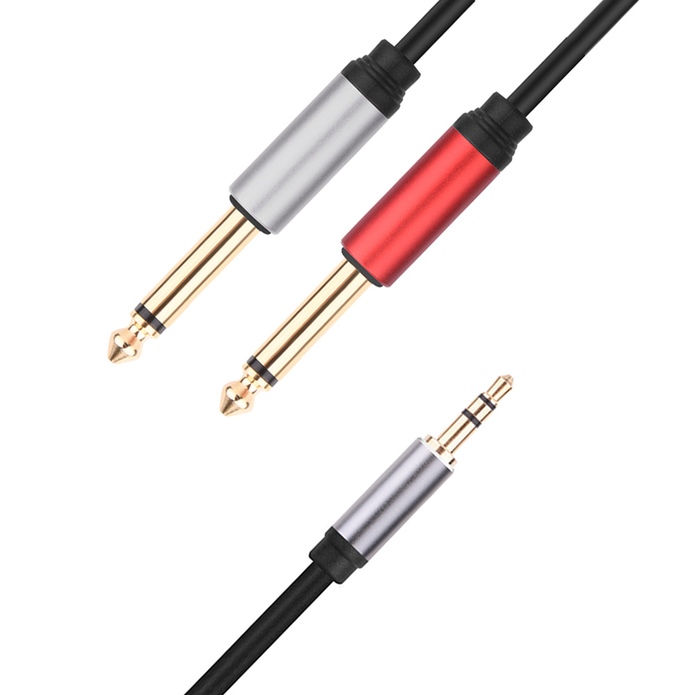 Зарубежная торговля 3.5мм к двойному 6.5 аудио кабель один к двум мужской к двойному мужскому адаптерный кабель 6.35 динамик кабель