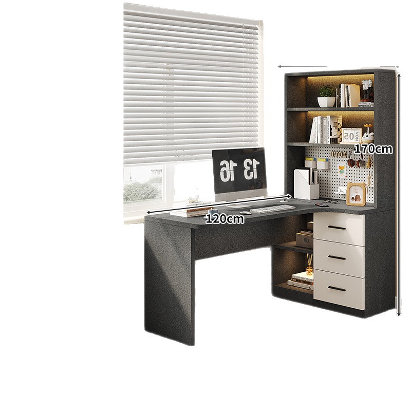 Corner Desk Hole Board Home Desk Bookshelf Study Integrated Simple Light Luxury Study Table Complete Computer Table
