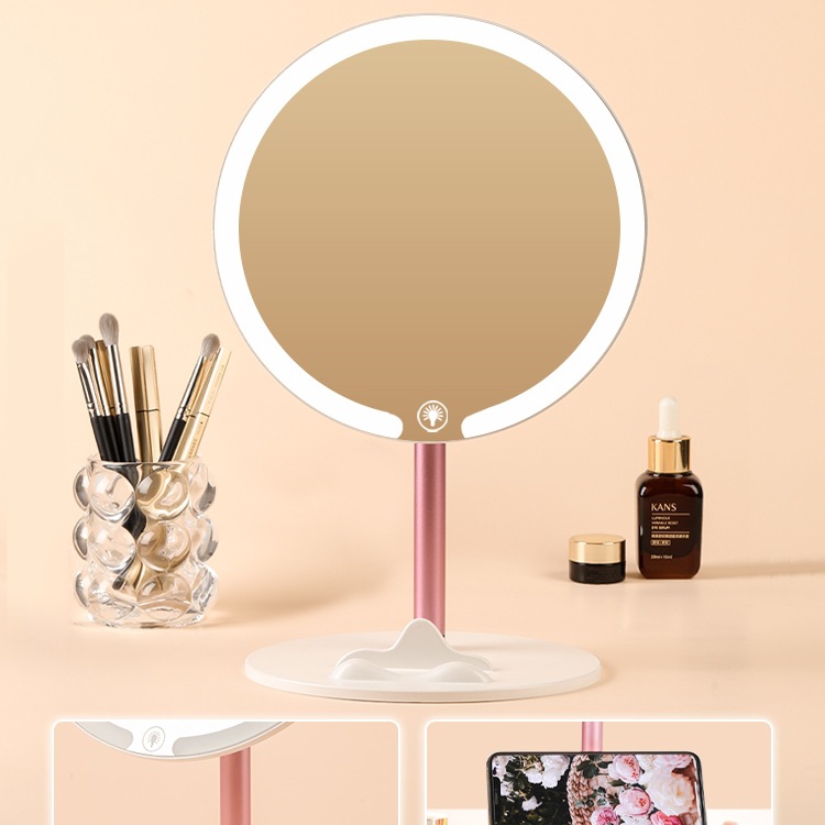 2025 New Led Mirror Makeup Mirror Desktop Desktop with Light Student Home Fill-In Mirror Dressing Luminous Classy