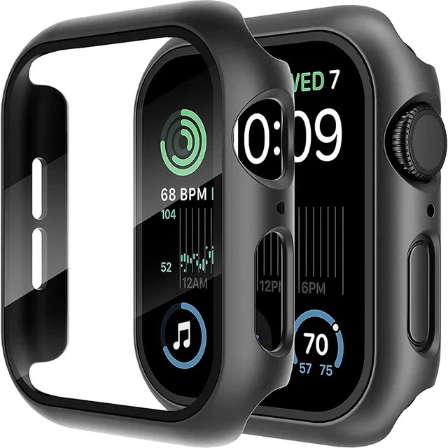 Suitable for Apple Watch Case, Anti-Fall Pc Spray-Coated Tempered Film Integrated iWatch 11 Protective Case